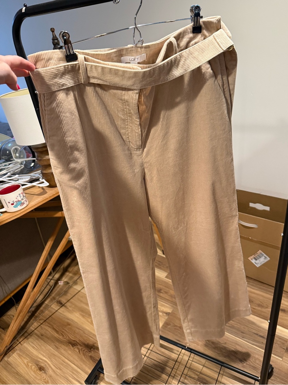 LOFT Women’s Tan Corduroy Pants - Relaxed Straight Fit